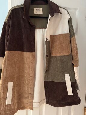 Ashley By 26 International Corduroy Jacket in Olive & Brown
